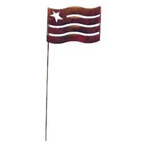 Village Wrought Iron RGS-72-B Flag - Rusted Garden Stake Small