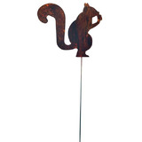 Village Wrought Iron RGS-84 Squirrel - Rusted Garden Stake