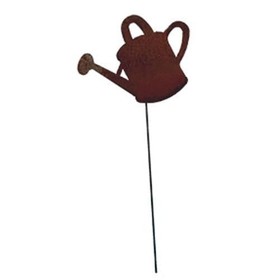 Village Wrought Iron RGS-96 Watering Can - Rusted Garden Stake