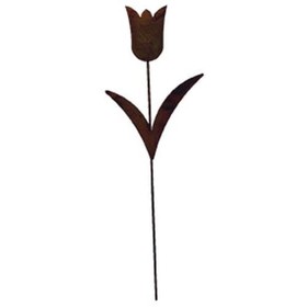 Village Wrought Iron RGS-98 Tulip - Rusted Garden Stake