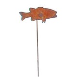 Village Wrought Iron RGS-9 Fish - Rusted Garden Stake