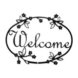 Village Wrought Iron WEL-164 Floral - Welcome Sign Medium
