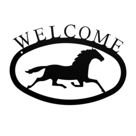 Village Wrought Running Horse - Welcome Sign