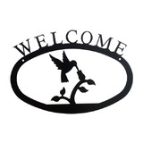 Village Wrought Iron WEL-18-L Hummingbird - Welcome Sign Large