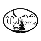 Village Wrought Iron WEL-188 Deer - Welcome Sign Medium