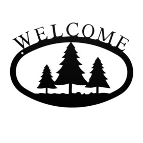 Village Wrought Pine Trees - Welcome Sign