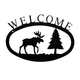 Village Wrought Moose & Pine - Welcome Sign