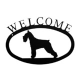 Village Wrought Iron WEL-242-S Schnauzer - Welcome Sign Small