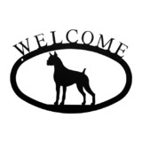 Village Wrought Iron WEL-244-S Boxer - Welcome Sign Small