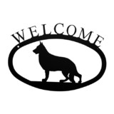 Village Wrought Iron WEL-245-S German Shepherd - Welcome Sign Small