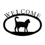 Village Wrought Cat - Welcome Sign
