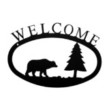 Village Wrought Bear & Pine - Welcome Sign