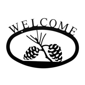 Village Wrought Pinecone Welcome Sign