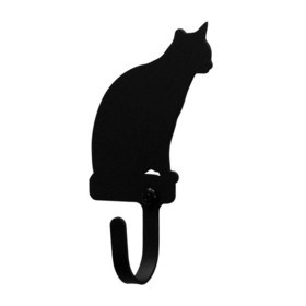 Village Wrought Iron WH-246-S Cat Sitting - Wall Hook Small