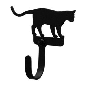 Village Wrought Iron WH-247-S Cat at Play - Wall Hook Small