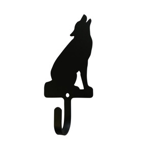 Village Wrought Iron WH-298-S Wolf Sitting - Wall Hook Small