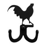 Village Wrought Iron WH-D-1 Rooster - Double Wall Hook