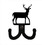 Village Wrought Iron WH-D-3 Deer - Double Wall Hook, Price/Each