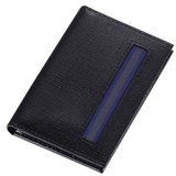 Caseti Shiloh Black Leather Weave Pattern Thin Business Card Holder