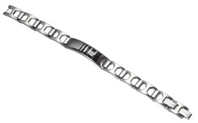 Caseti Sunderland Stainless Steel and Black Enamel Bracelet