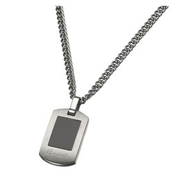 Caseti Turbo Stainless Steel and Black Onyx Pendant with Chain