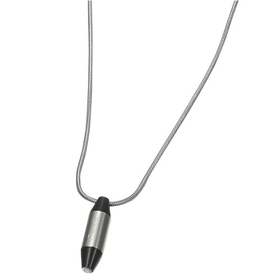Caseti Intriga Stainless Steel and Gunmetal Pendant with Chain