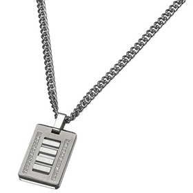 Caseti Wolfram Stainless Steel and Tungsten Pendant with Chain