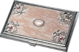 Visol Ariella Pink Marble and Stainless Steel Business Card Case