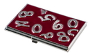 Visol Digits Crystals and Burgundy Lacquer Women's Business Card Case