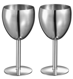 Visol Antoinette Stainless Steel Wine Glass - Set of 2