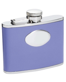 Visol Blossom Lavender Leather Stainless Steel 4oz Hip Flask