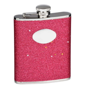 Visol Carina Red Glitter Stainless Steel Hip Flask - 6 oz