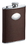Visol Kenton Brown Leather Flask with Oval Plate - 8 ounce