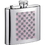 Visol Pink & Sparkles 6oz Checkered Stainless Steel Hip Flask