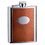 Visol Compton 6oz Brown Leather Stainless Steel Hip Flask