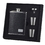 Visol Eclipse S Black Leather 6oz Deluxe Flask Gift Set
