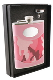 Visol GI Jane 8oz Pink Camouflage Wrapped Stainless Steel Flask Gift Set