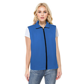 TOPTIE Volunteer Sleeveless Vest Full Zipper Uniform Royal Blue Unlined Vest