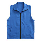 TOPTIE Volunteer Sleeveless Vest Full Zipper Uniform Royal Blue Unlined Vest