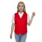 TOPTIE Unisex Basic Server Vest V-Neck Uniform Volunteer Vests with 2 Pockets
