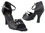 Very Fine 1620 Ladies Cuban heel Shoes, Black Satin, 1.3" Heel, Size 4 1/2