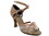 Very Fine 1657 Ladies Dance Shoes, Brown Satin/Flesh Mesh, 2.5" Heel, Size 5 1/2
