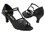 Very Fine 16612 (1612/6027T) Ladies Cuban heel Shoes, Black Satin/Black Mesh, 1.3" Heel, Size 4 1/2