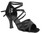 Very Fine 1662B Ladies Latin, Rhythm & Salsa Shoes, Black Satin, 2.5" Heel, Size 4 1/2