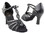 Very Fine 1692 Ladies Latin, Rhythm & Salsa Shoes, Black Leather/Black Mesh, 2.5" Heel, Size 4 1/2