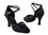 Very Fine 2713 Ladies Latin, Rhythm & Salsa Shoes, Black Satin, 2.5" Heel, Size 4 1/2