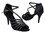 Very Fine 2824LEDSS Ladies Dance Shoes, Black Satin/Black Glitter, 2.75" Stiletto Heel, Size 4 1/2