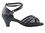 Very Fine 5017 Ladies Cuban heel Shoes, Black Leather/Black Mesh, 1.3" Heel, Size 4 1/2