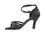 Very Fine 6005 (1622) Ladies Cuban heel Shoes, Black Satin/Stone, 2.5" Heel, Size 4 1/2