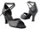 Very Fine 6012 (1646) Ladies Latin, Rhythm & Salsa Shoes, Black Leather, 2.5" Heel, Size 4 1/2